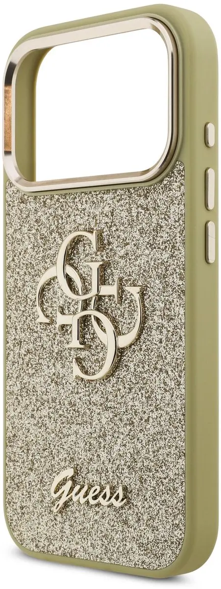 Guess PU Fixed Glitter 4G Backcover 14702 - Goud