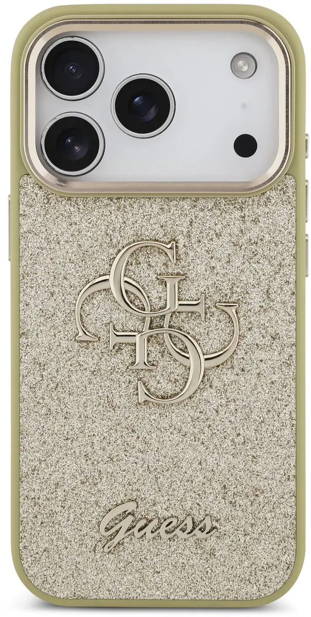 Guess PU Fixed Glitter 4G Backcover 14702 - Goud