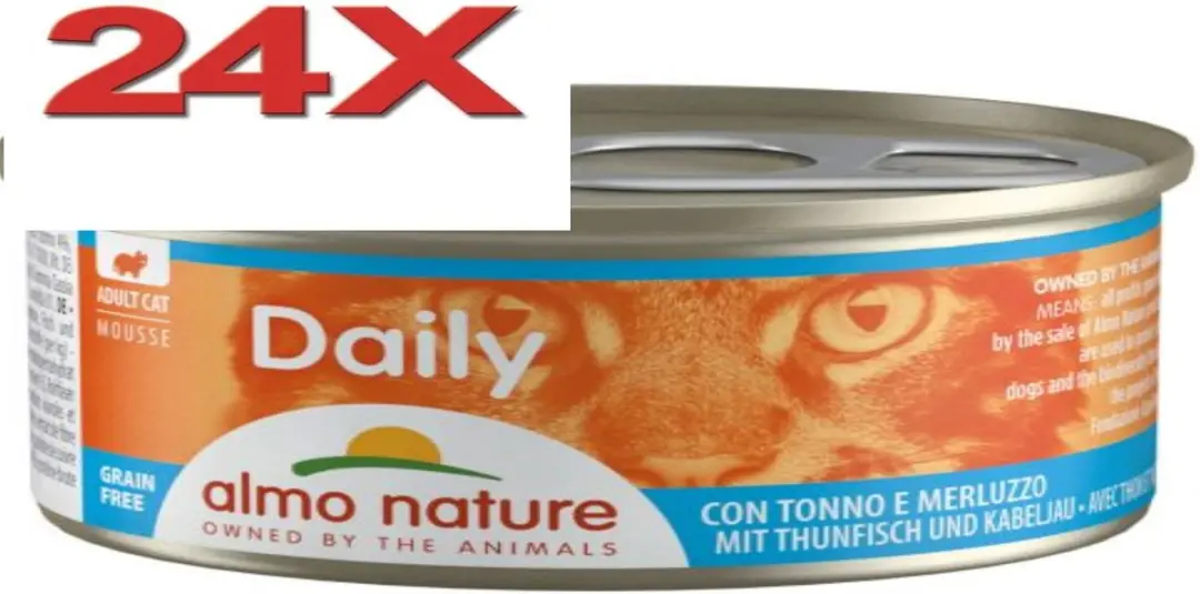 Almo Nature Dailymenu Kattenvoer Blik Mousse Tonijn & Kabeljauw