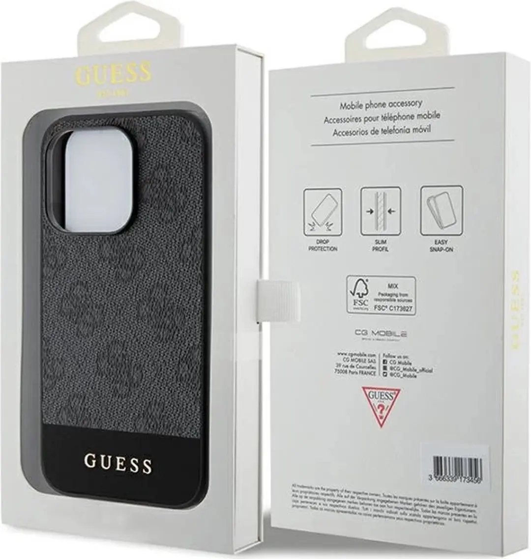 Guess Stripe Collection Hoesje iPhone 15 Pro - Grijs - afbeelding 6 van 6