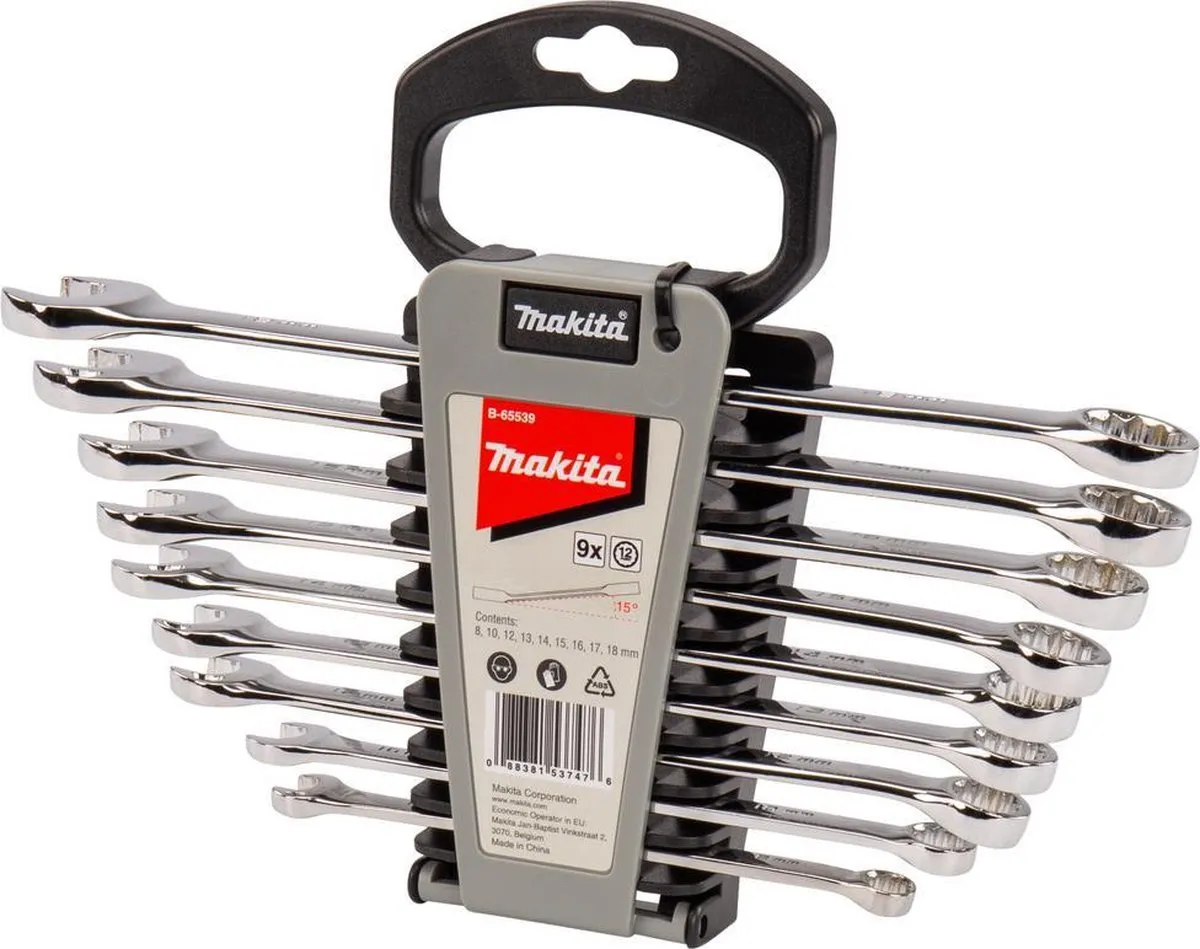 Makita Ring/Steeksleutelset 9-delig 8-18mm Metrisch
