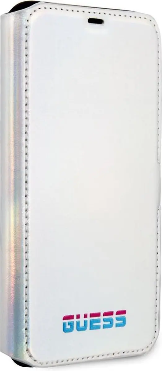 GUESS iPhone 11 Pro Max Bookcase Hoesje - Effen Zilver - 3 Pasjes
