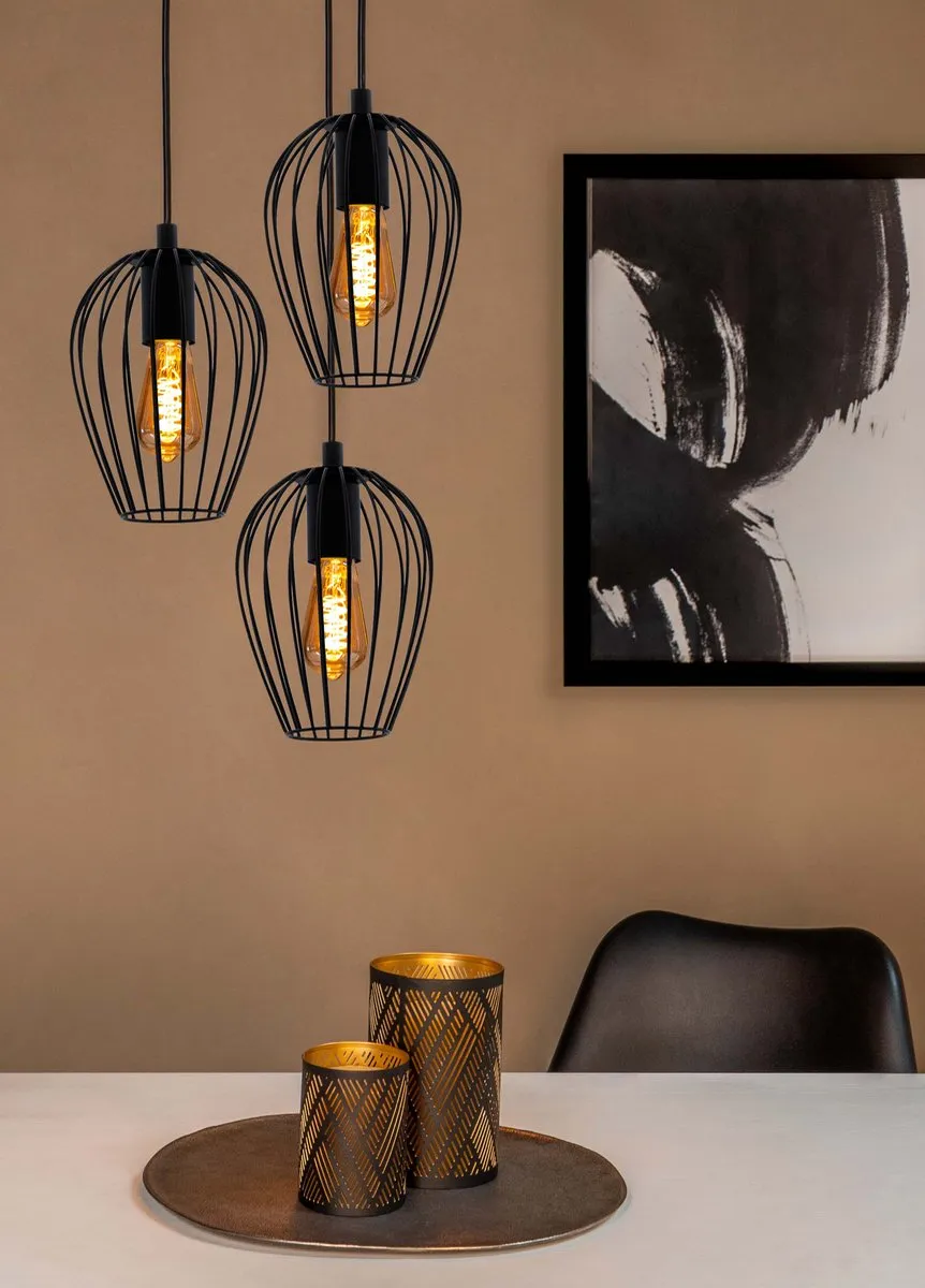 Eglo Newtown Hanglamp E27 - Ø38cm - Zwart - afbeelding 6 van 6