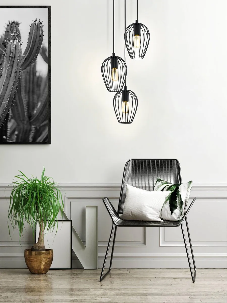 Eglo Newtown Hanglamp E27 - Ø38cm - Zwart