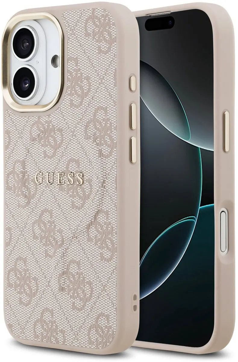 Guess iPhone 17 Back Cover - Roze - PU Leather - MagSafe
