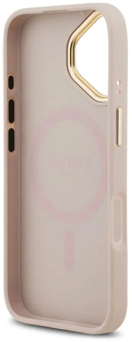 Guess iPhone 17 Back Cover - Roze - PU Leather - MagSafe