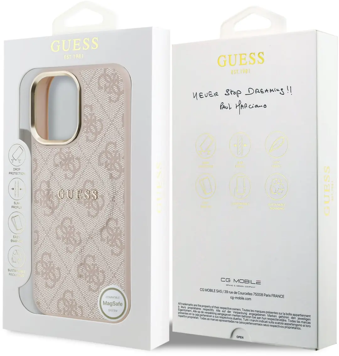 Guess iPhone 17 Back Cover - Roze - PU Leather - MagSafe - afbeelding 6 van 6