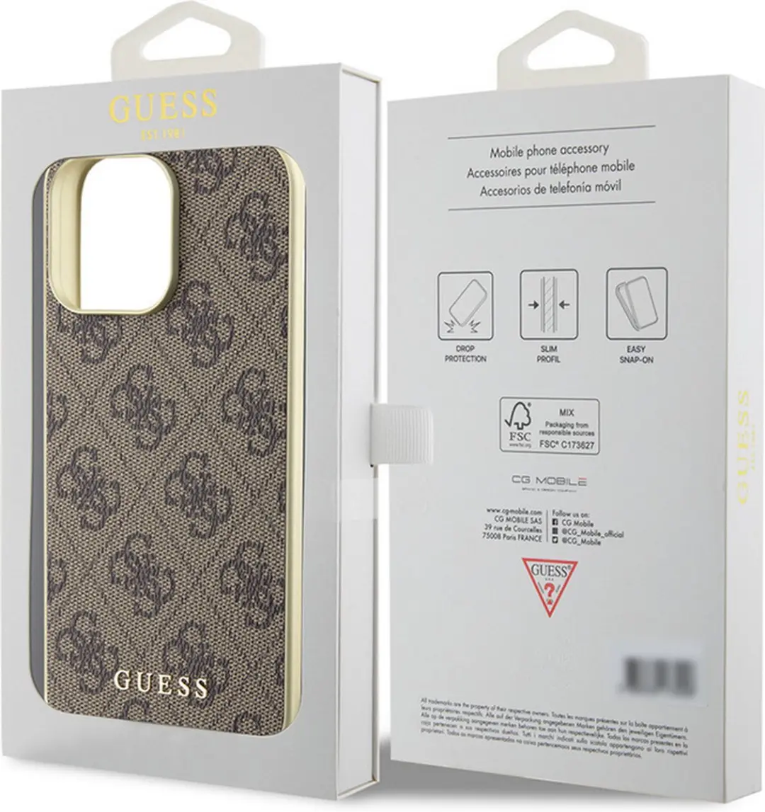 Guess GUHCP15XGF4GBR Back Case - iPhone 15 Pro Max - Bruin