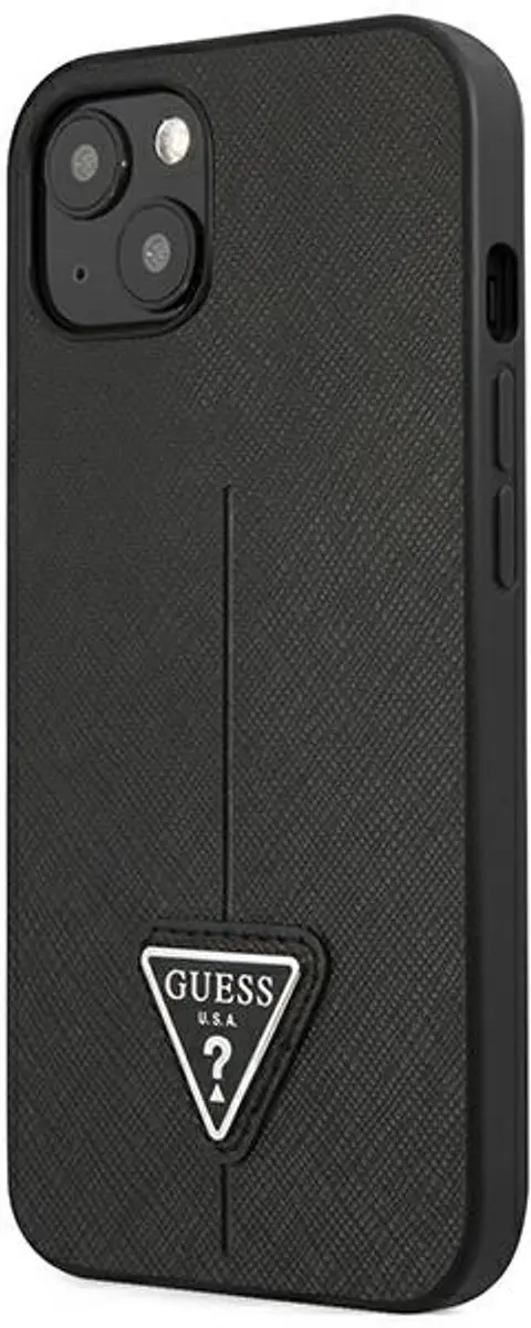 Guess Saffiano iPhone 14 Plus Hoes - Zwart
