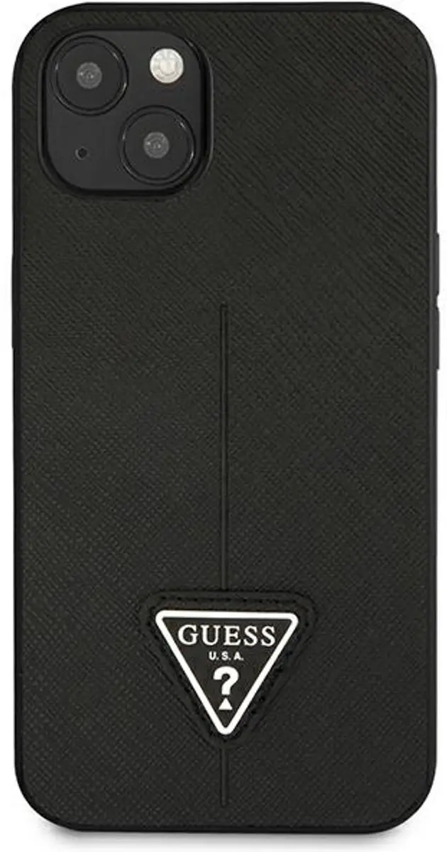 Guess Saffiano iPhone 14 Plus Hoes - Zwart