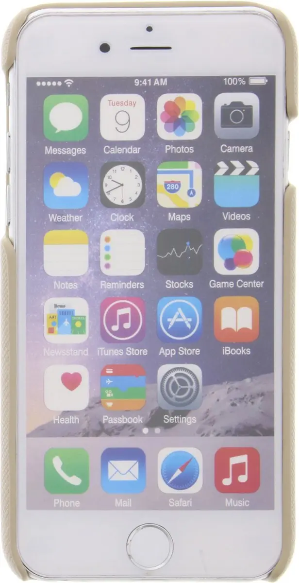 Guess Saffiano Backcover Hoesje iPhone 6/6S - Beige - GUHCP6TBE