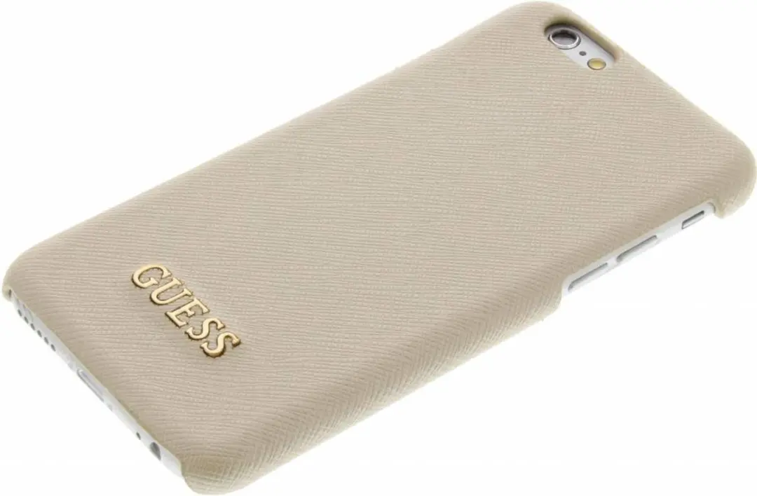 Guess Saffiano Backcover Hoesje iPhone 6/6S - Beige - GUHCP6TBE