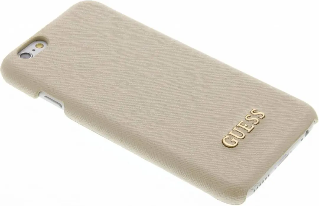 Guess Saffiano Backcover Hoesje iPhone 6/6S - Beige - GUHCP6TBE