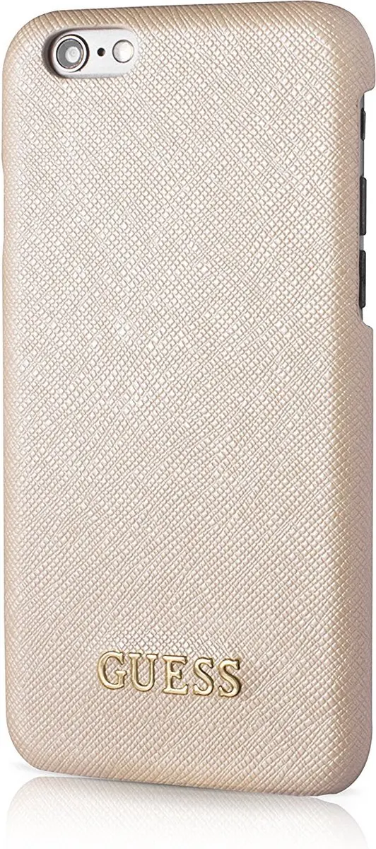 Guess Saffiano Backcover Hoesje iPhone 6/6S - Beige - GUHCP6TBE