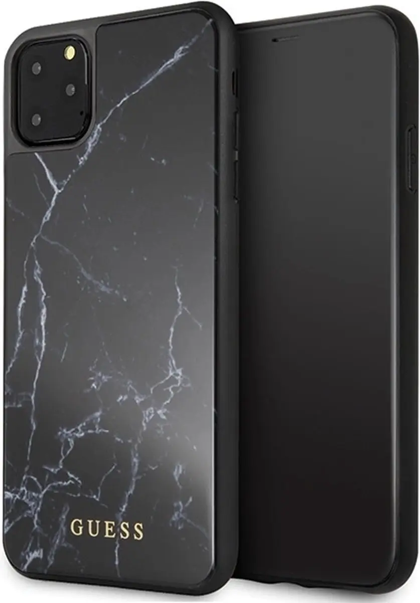 GUESS iPhone 11 Pro Max Hoesje - Marmerlook Zwart