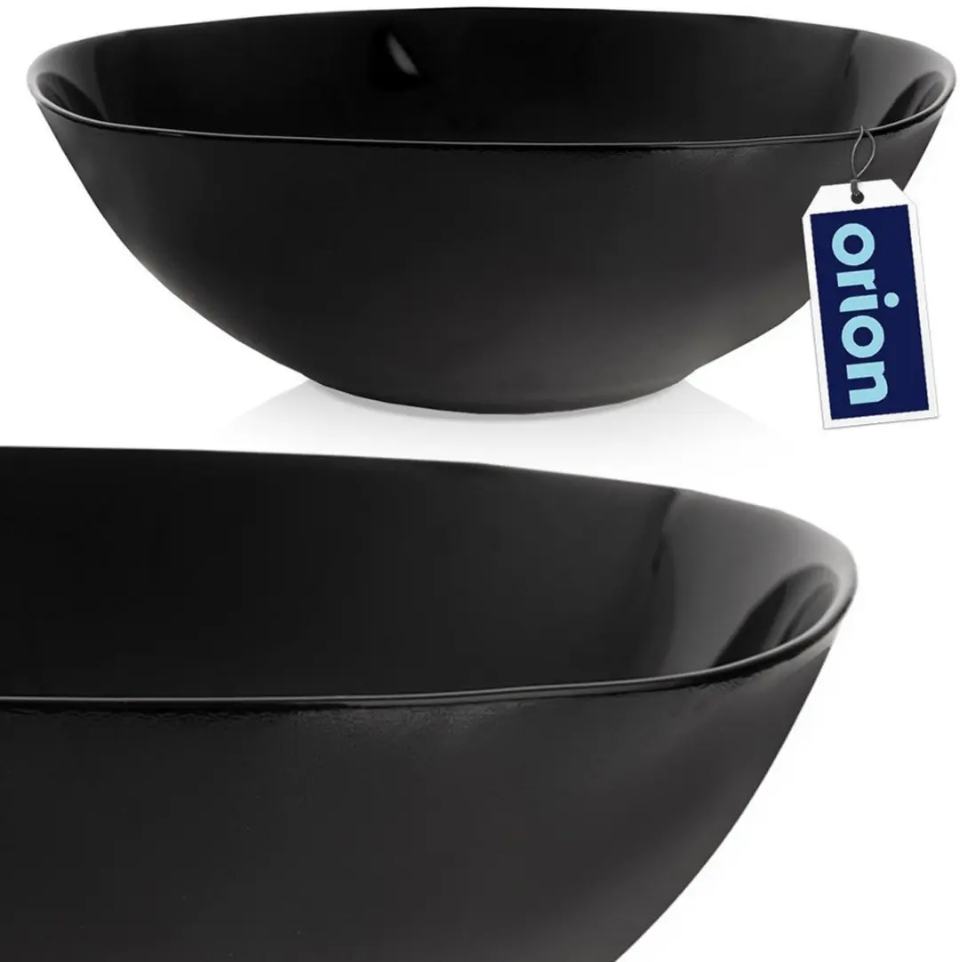Orion Luna Glazen Saladeschaal 25cm - 2L - Zwart