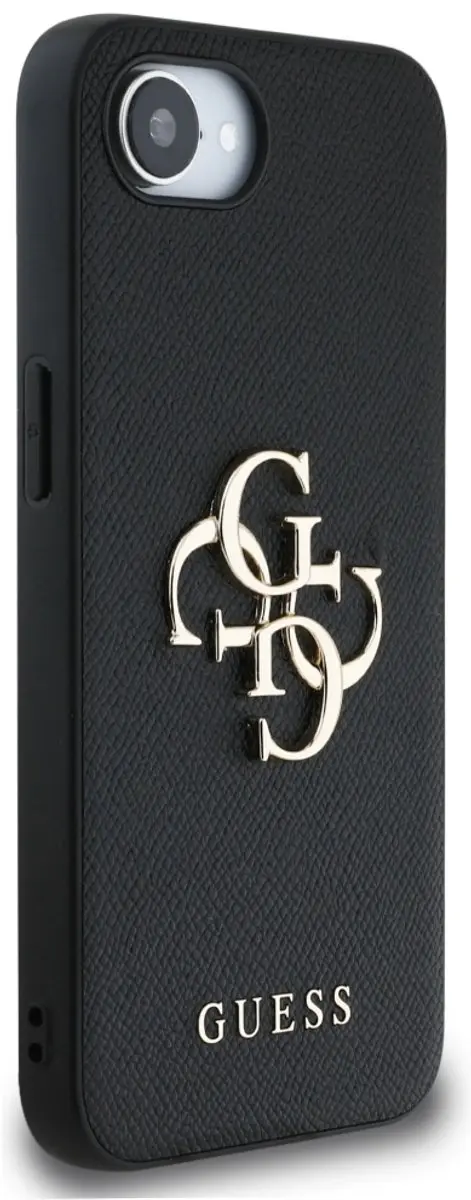 GUESS iPhone 16e Hoesje Saffiano - Zwart - GUHCPSE4PGT4MBK
