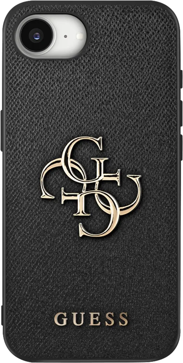 GUESS iPhone 16e Hoesje Saffiano - Zwart - GUHCPSE4PGT4MBK