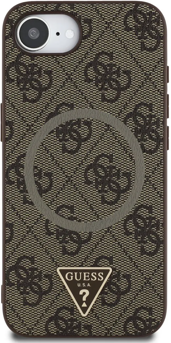 GUESS Triangle Metal Logo Hoesje iPhone 16/17 - MagSafe - Bruin - afbeelding 6 van 6
