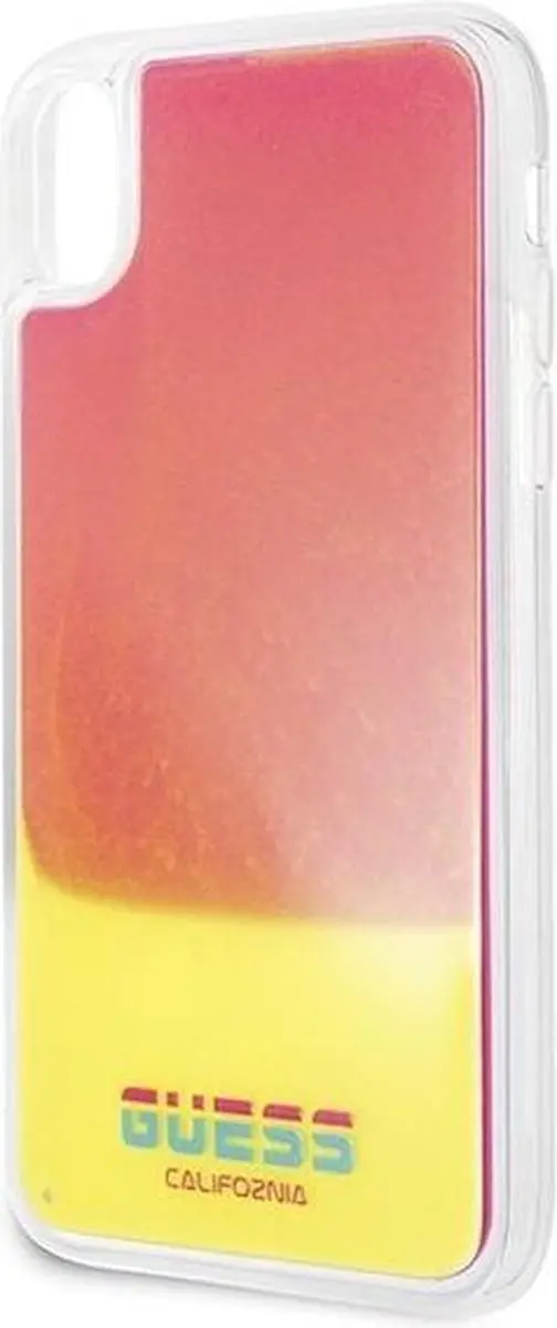 GUESS California Glow In The Dark Hoesje iPhone XS/X - Roze