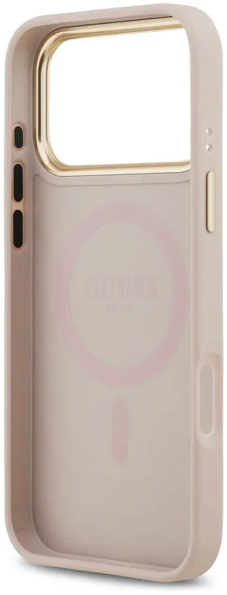 GUESS iPhone 17 Pro Back Cover - Roze - PU Leather - MagSafe - 14716