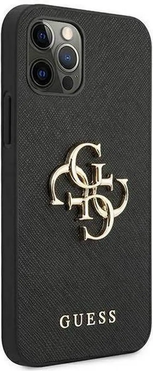 GUESS Saffiano Back Case - iPhone 12 Pro Max - Zwart