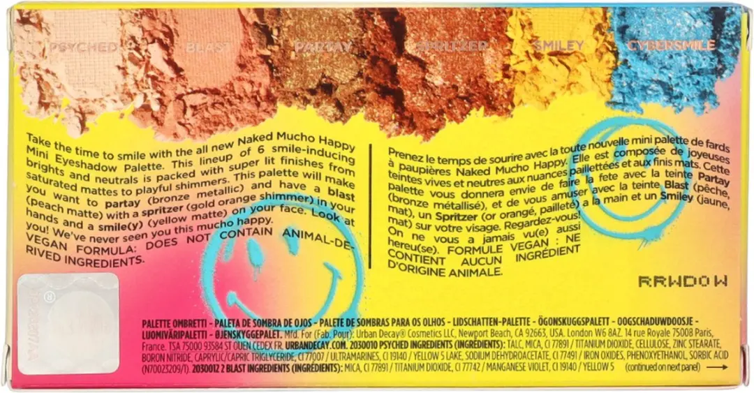 Urban Decay Smiley Mini Palette Mucho Happy - 6 Kleuren - afbeelding 6 van 6
