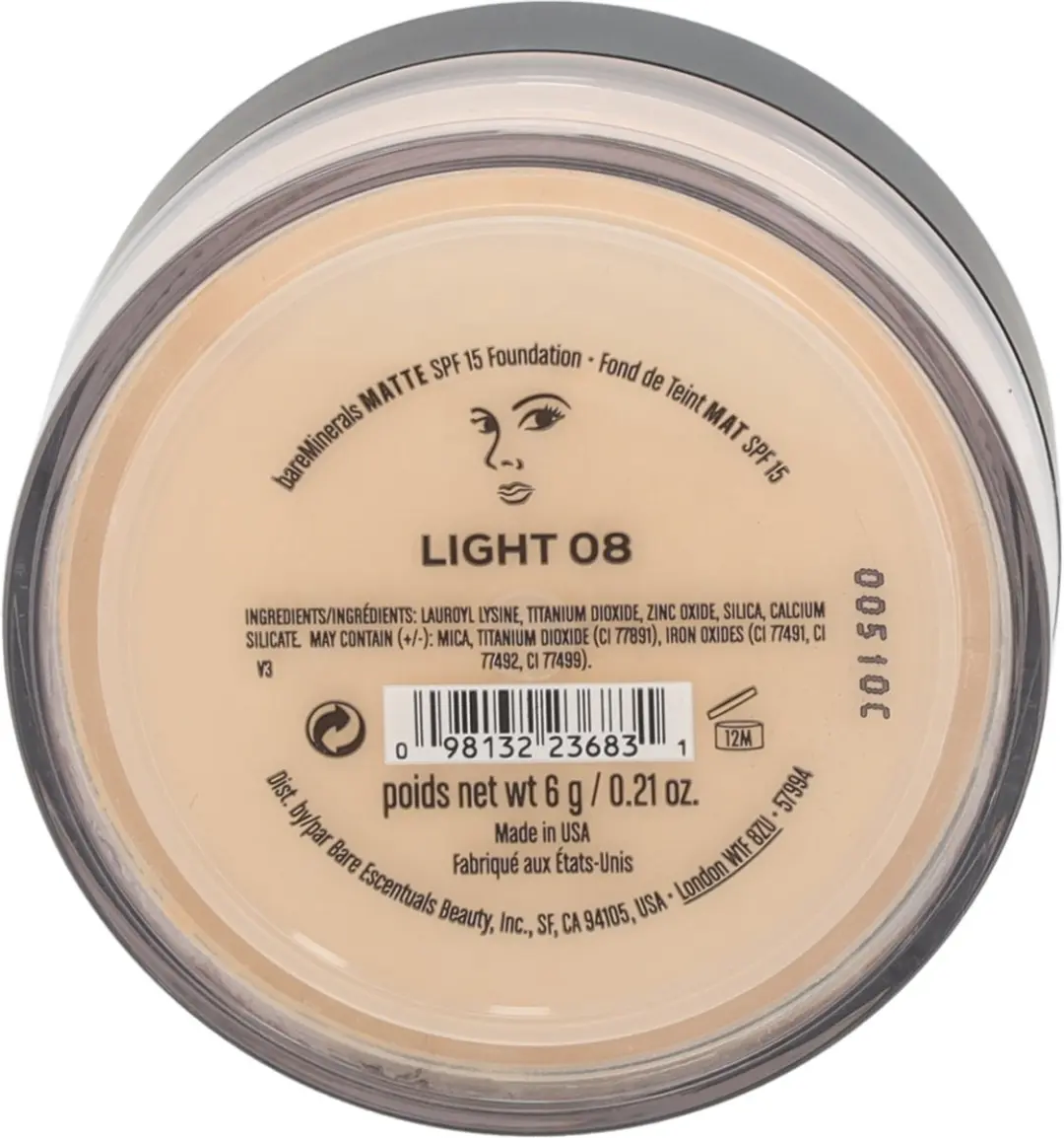 Bareminerals Matte SPF 15 Foundation Light - 6g