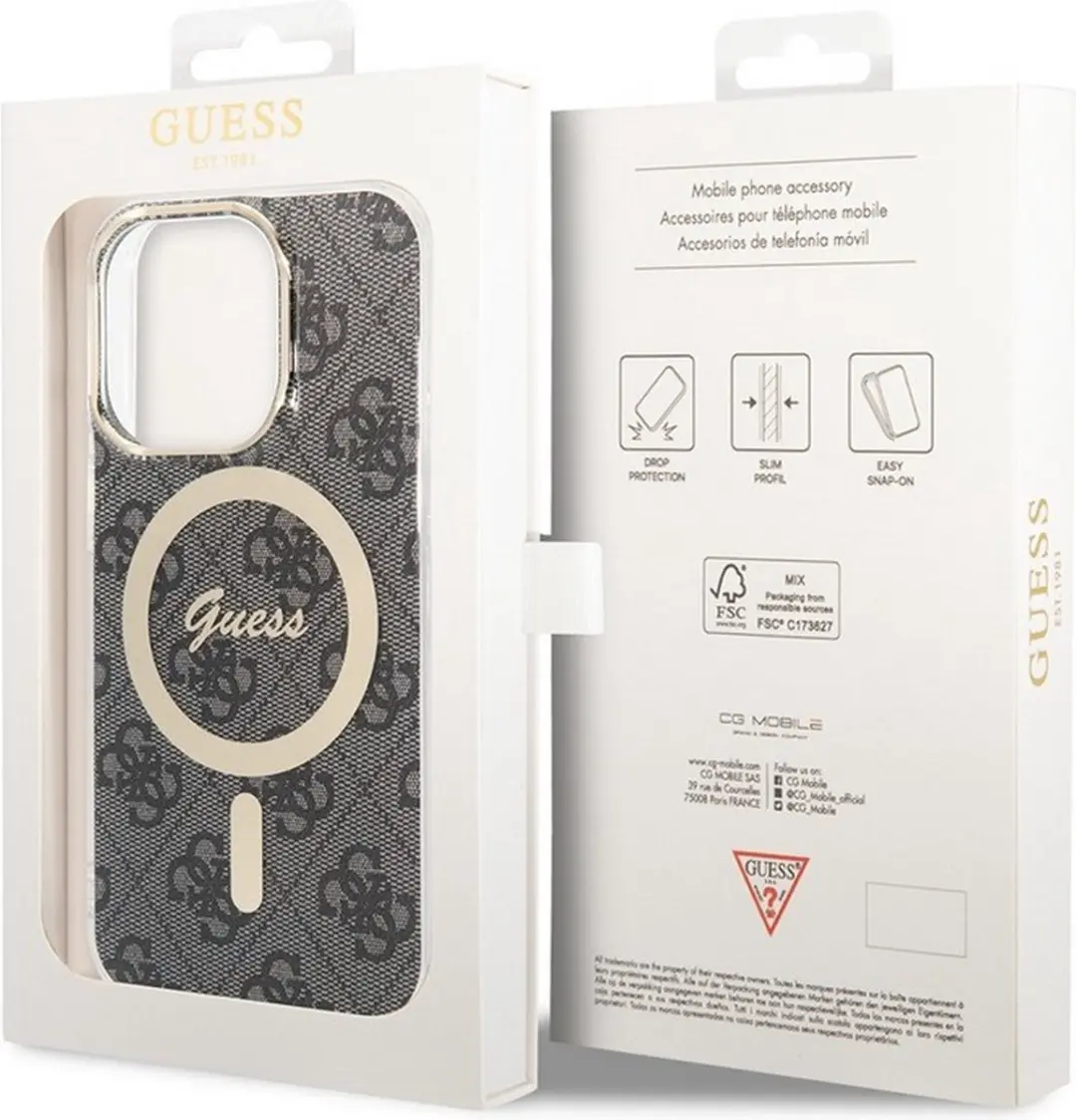 GUESS IML 4G Back Case - iPhone 15 Pro Max - Grijs