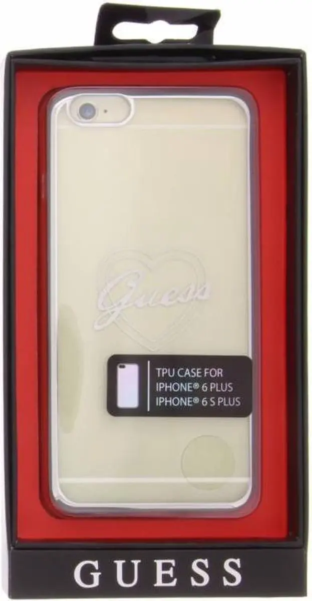 GUESS Signature Heart TPU Hoesje iPhone 6/6S Plus - Zilver - i6P37276001
