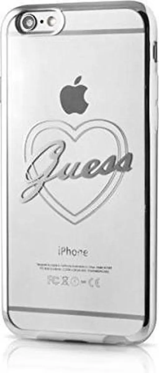 GUESS Signature Heart TPU Hoesje iPhone 6/6S Plus - Zilver - i6P37276001