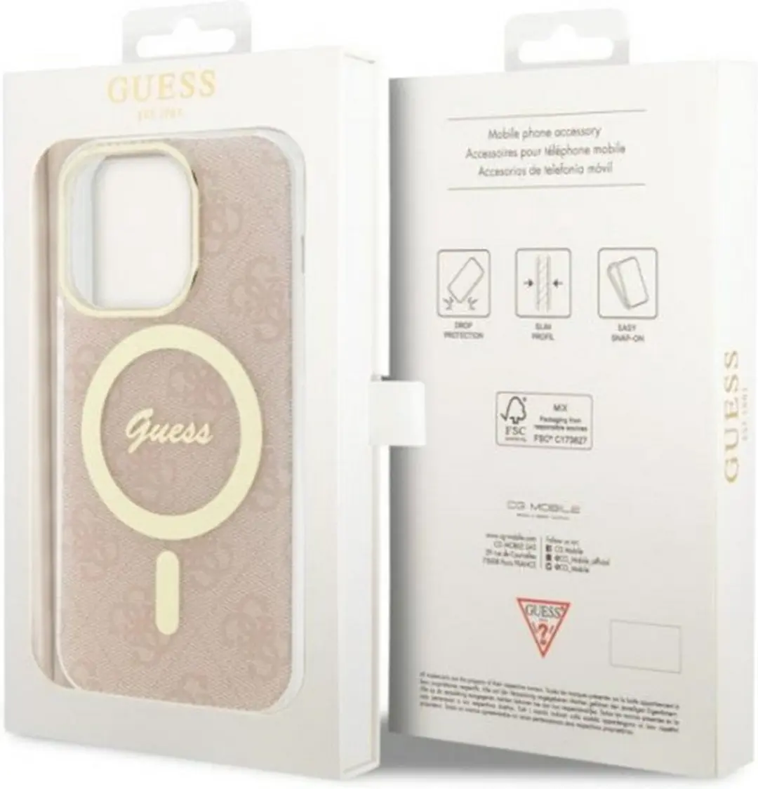 GUESS 4G Back Case MagSafe iPhone 14 Pro Max - Roze