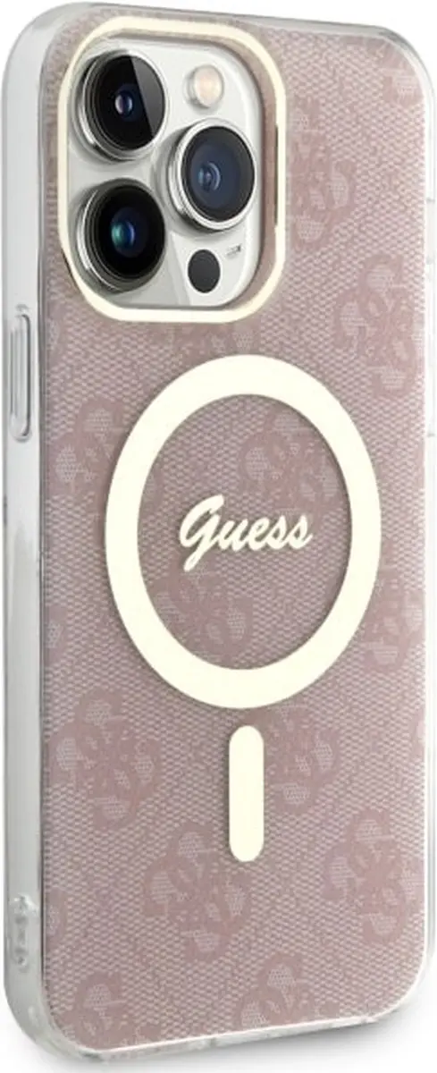 GUESS 4G Back Case MagSafe iPhone 14 Pro Max - Roze