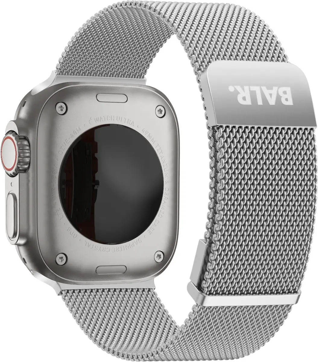 BALR Milanese Bandje Apple Watch 44/45/46/49mm - Zilver