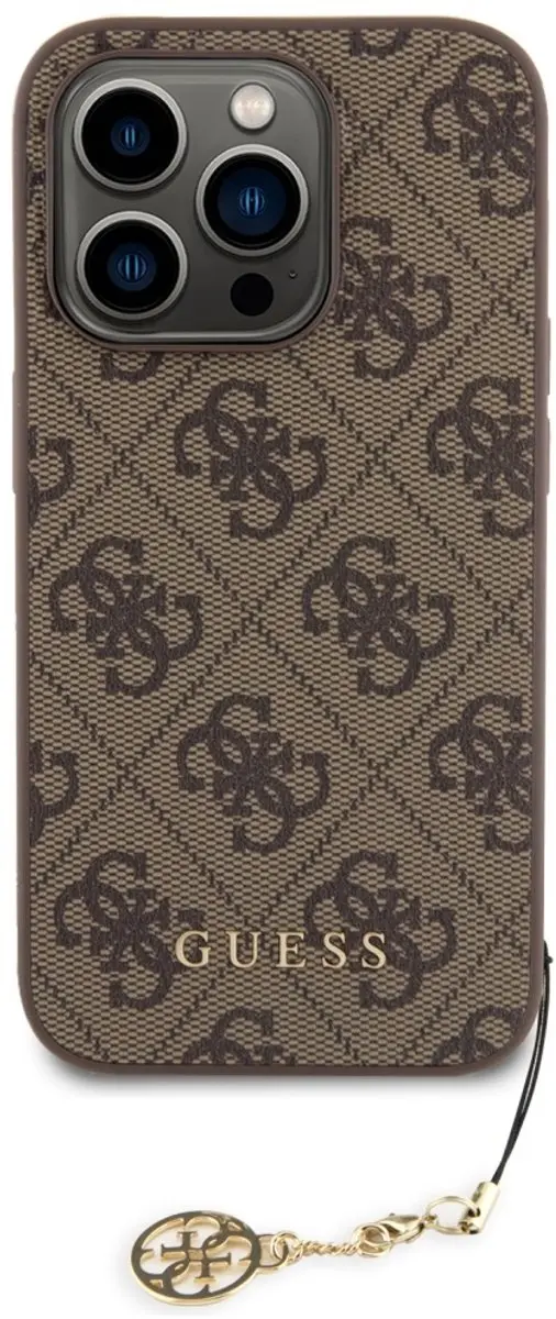 GUESS 4G Charms Back Case iPhone 15 Pro - Bruin