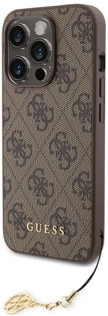 GUESS 4G Charms Back Case iPhone 15 Pro - Bruin