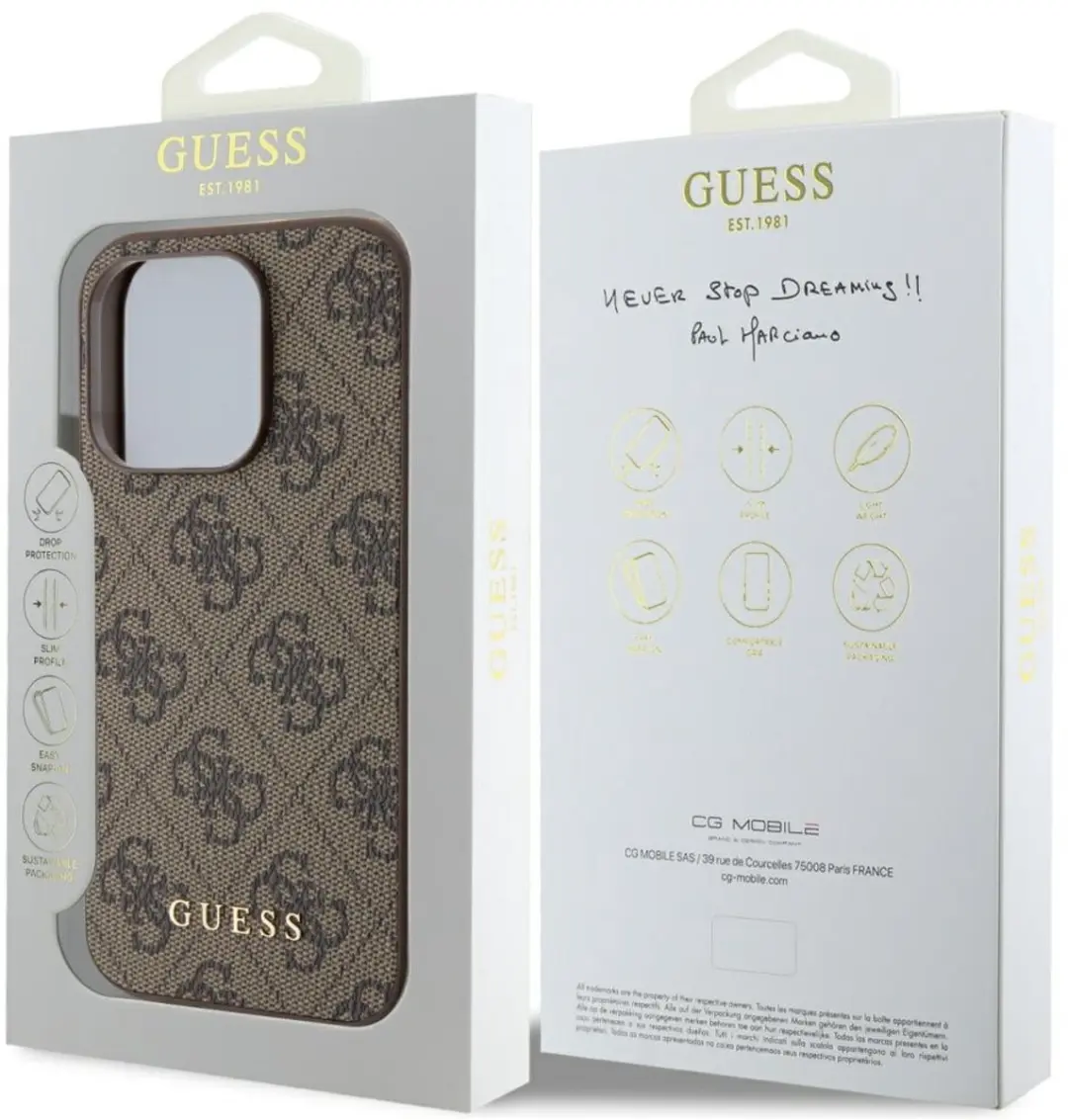 GUESS 4G Charms Back Case iPhone 15 Pro - Bruin