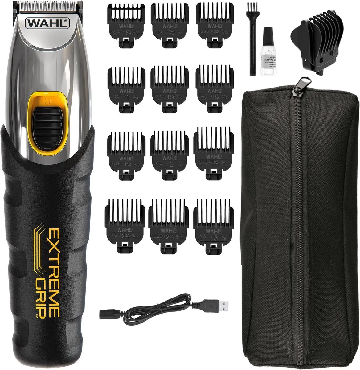 Wahl Extreme Grip AC/Batterij 1,1cm Scheerapparaat - Zwart/Roestvrijstaal