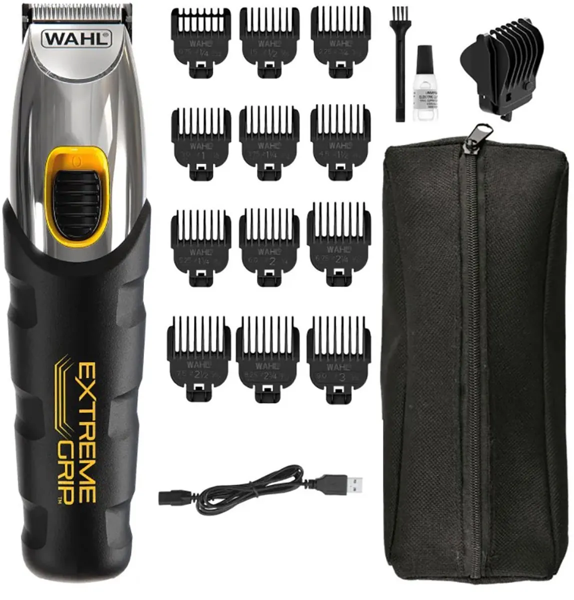 Wahl Extreme Grip AC/Batterij 1,1cm Scheerapparaat - Zwart/Roestvrijstaal