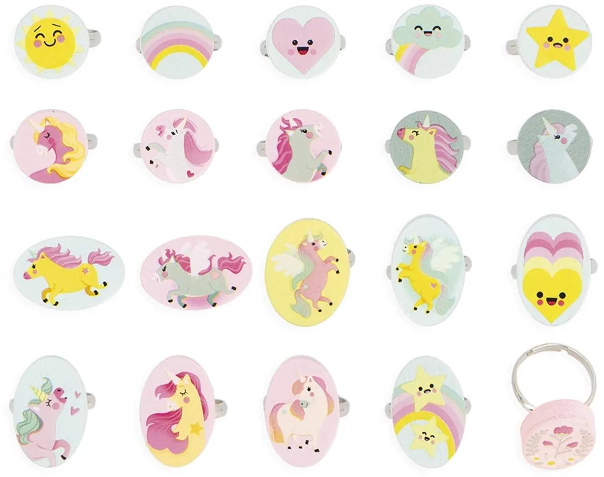 Janod Unicorn Set 20 Eenhoornringen Multicolor