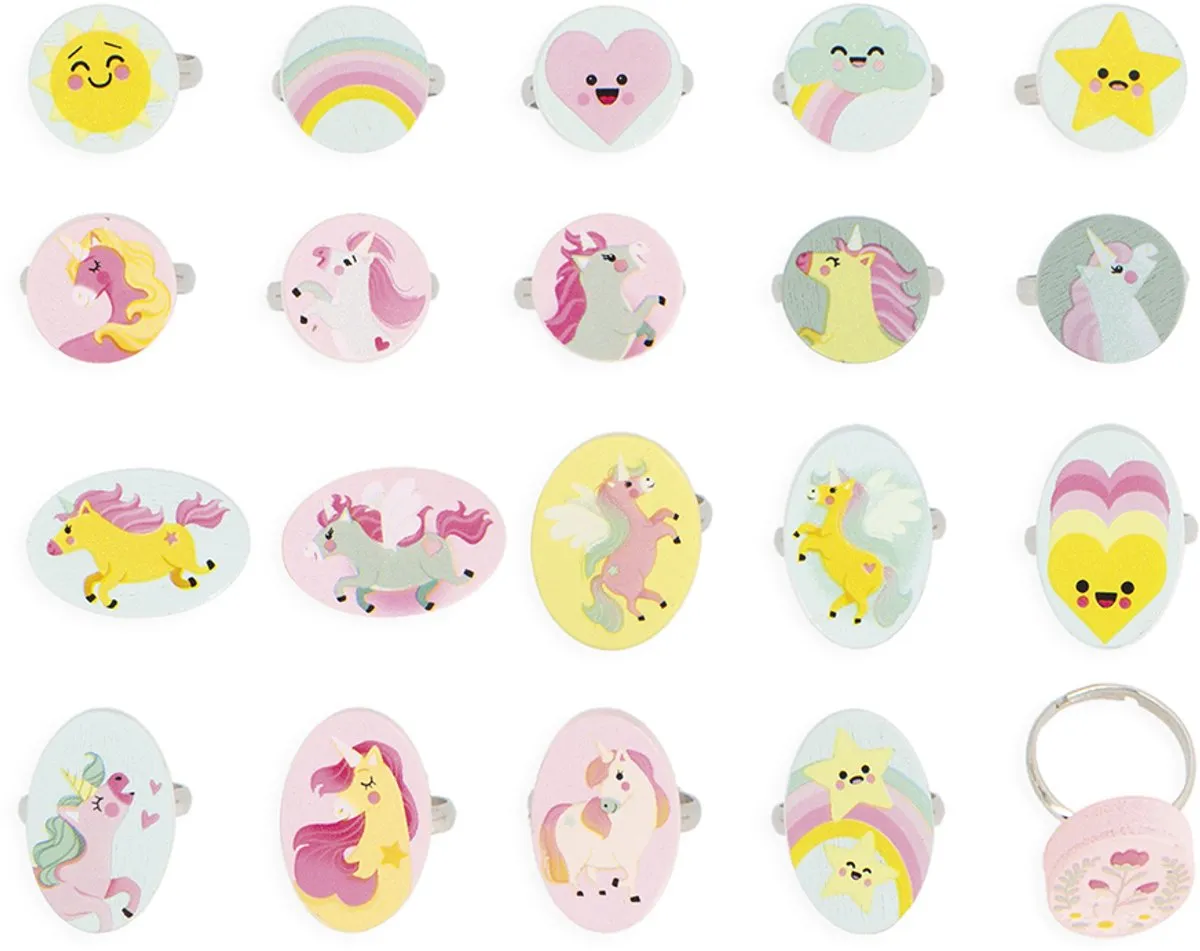 Janod Unicorn Set 20 Eenhoornringen Multicolor