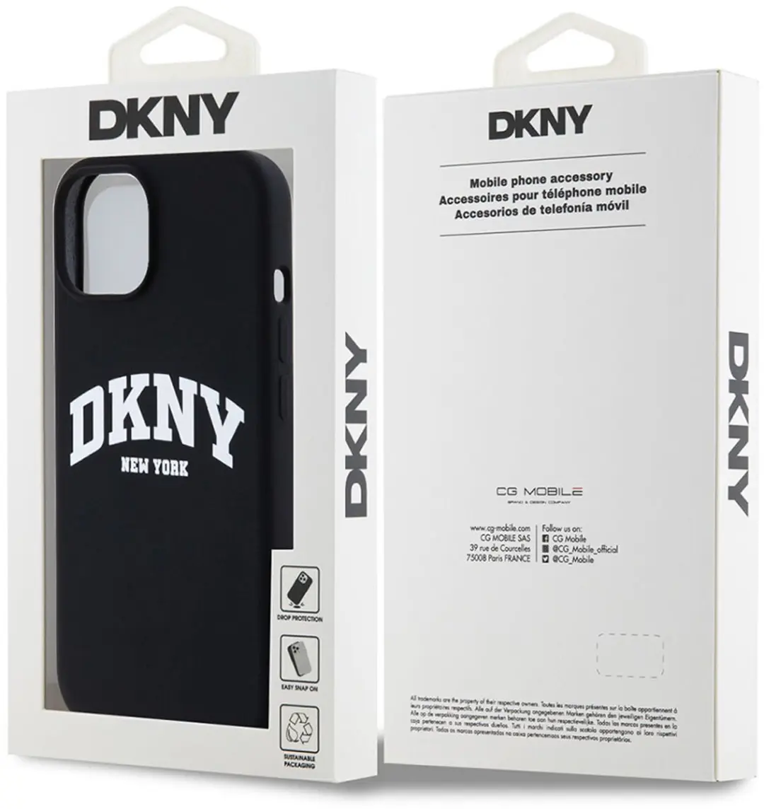 DKNY Silicone Arch Logo Back Case - iPhone 15 - Zwart - afbeelding 6 van 6