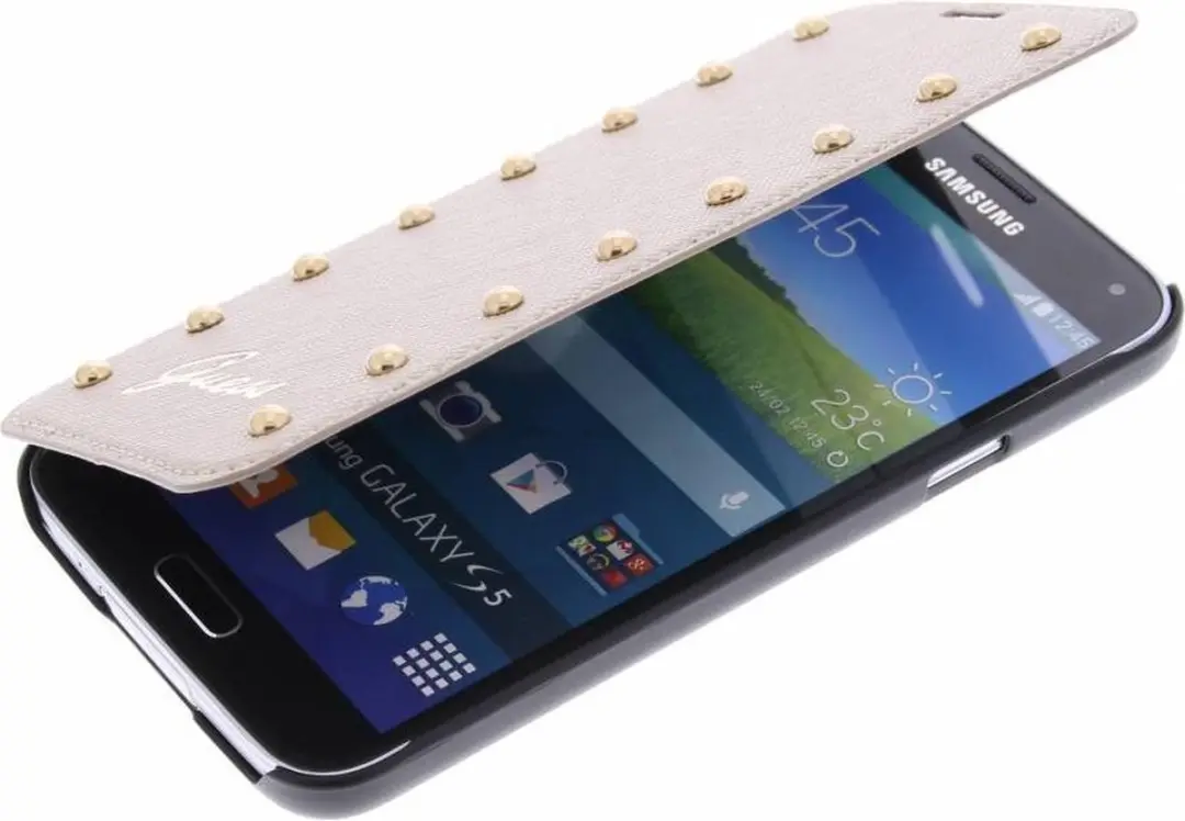 GUESS Samsung Galaxy S5 Hoesje S206-12 - Wit Kunstleer