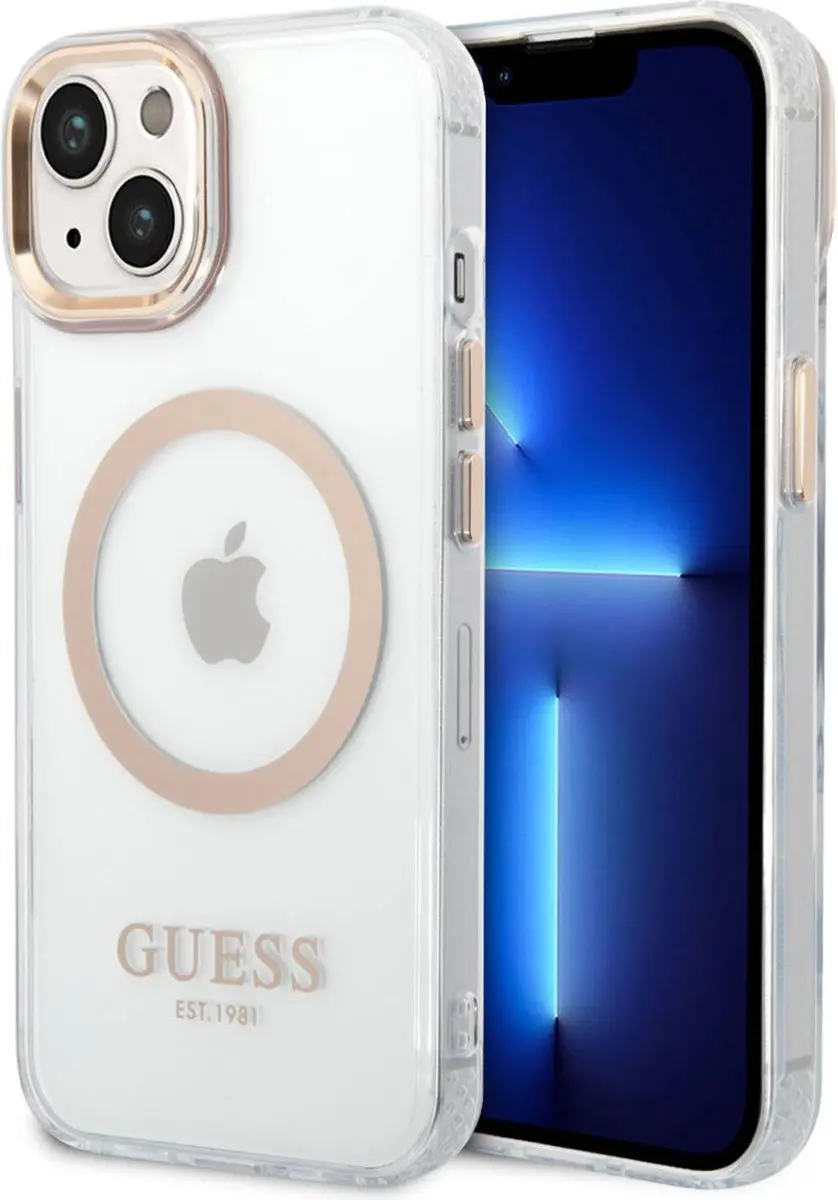 Guess Metal Outline Hoesje MagSafe iPhone 14