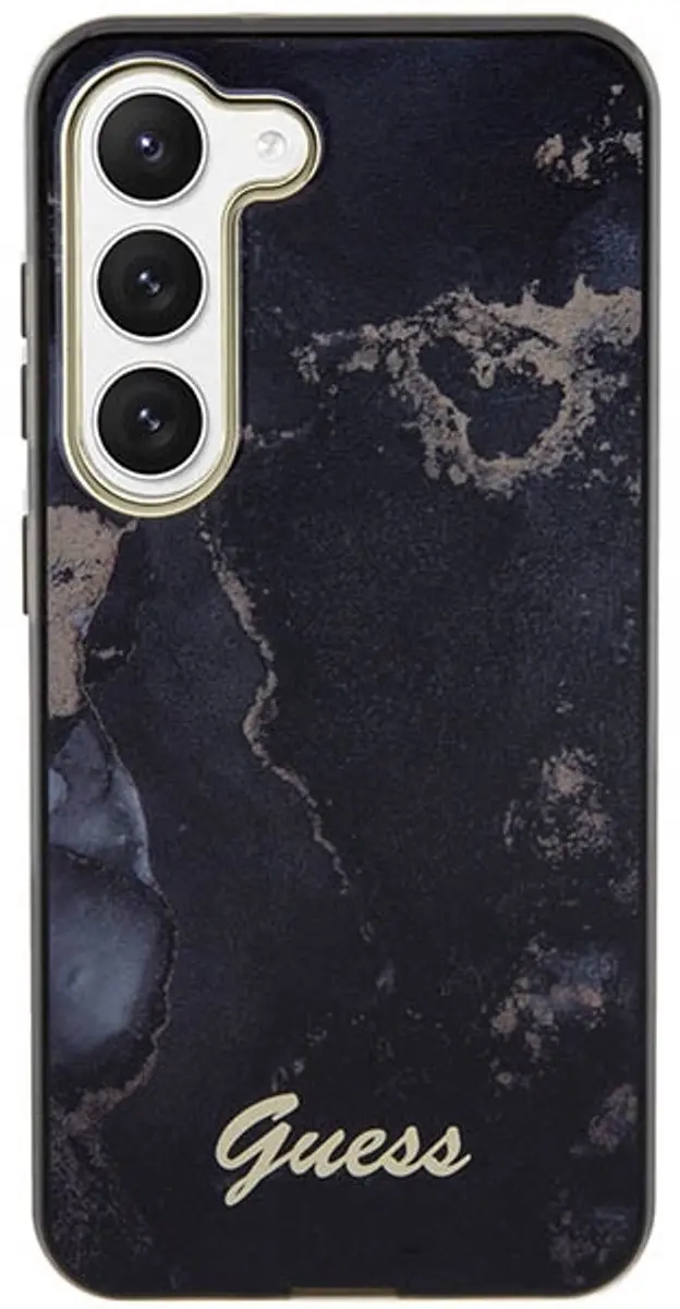GUESS Golden Marble Hoesje - Samsung Galaxy S23 Plus - Zwart