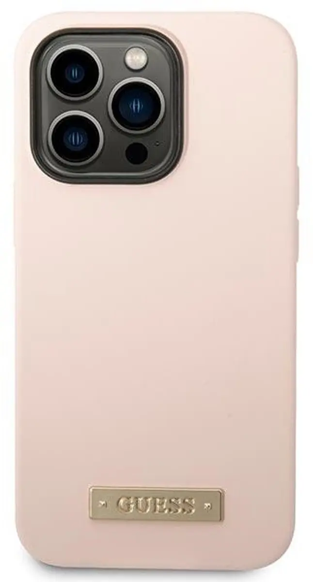 Guess Silicone Back Case - iPhone 14 Pro Max MagSafe Roze