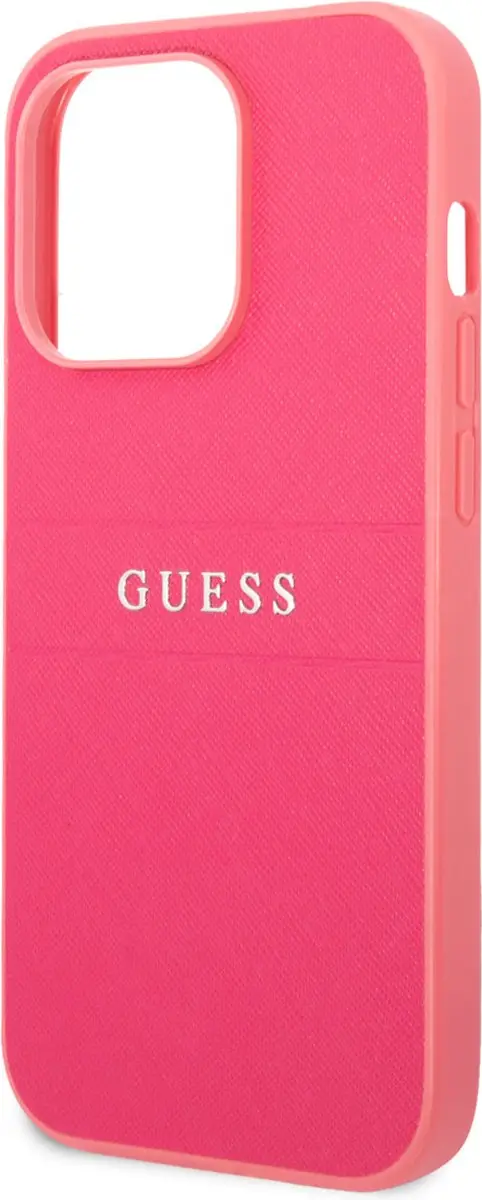 GUESS Hoesje iPhone 14 Pro Saffiano - Fuchsia - 3666339090760