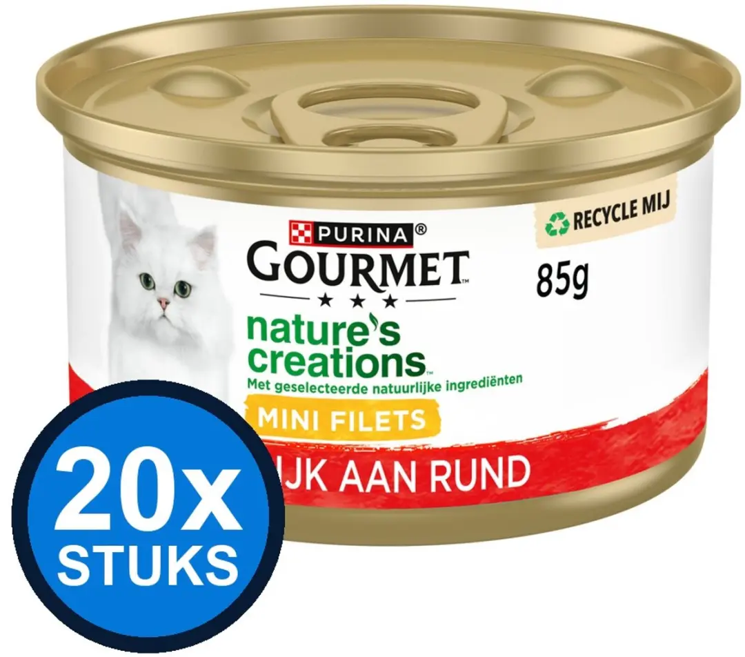 Gourmet Nature's Creations Mini Filets Rund Natvoer 20x85g