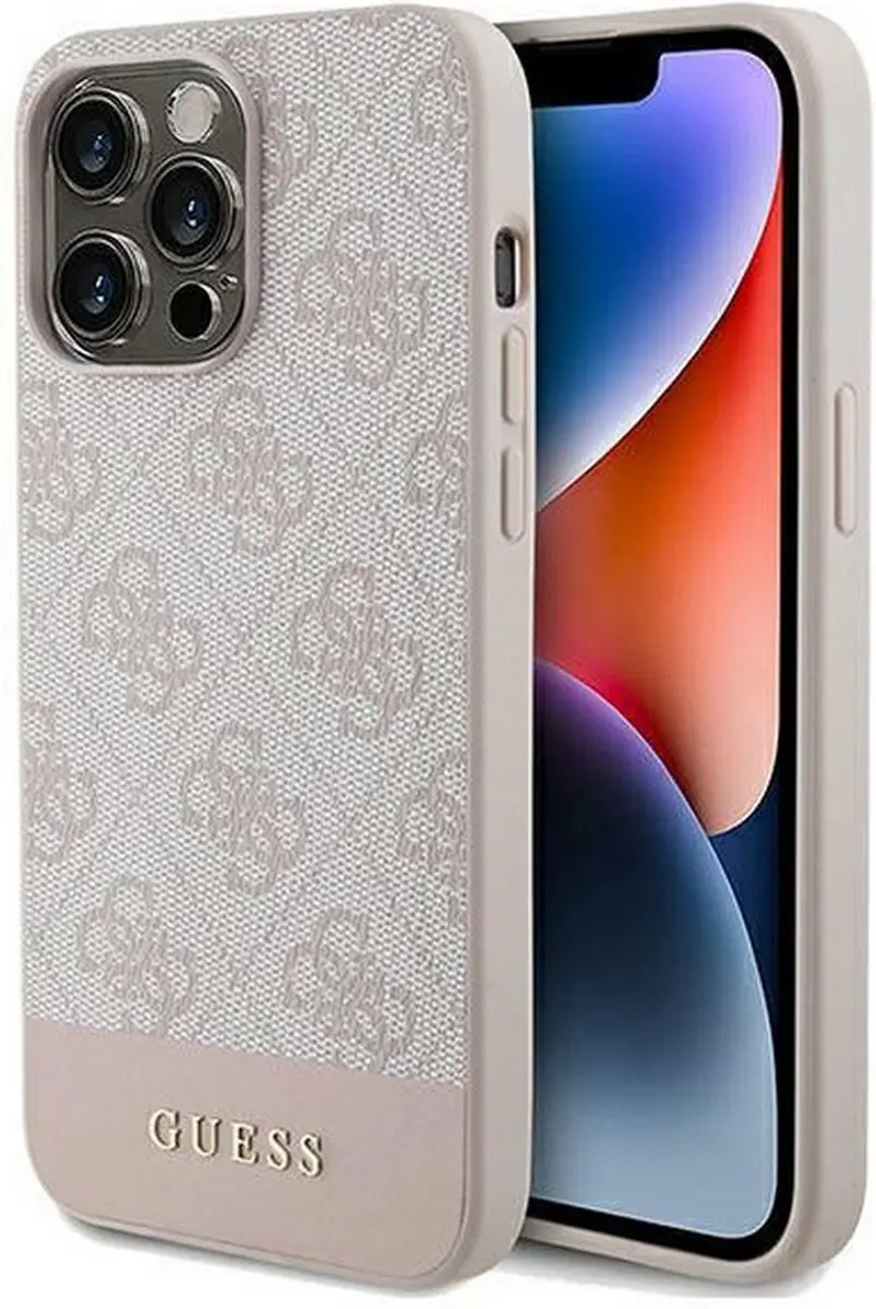 GUESS 4G Stripe Back Case - iPhone 14 Pro - Roze