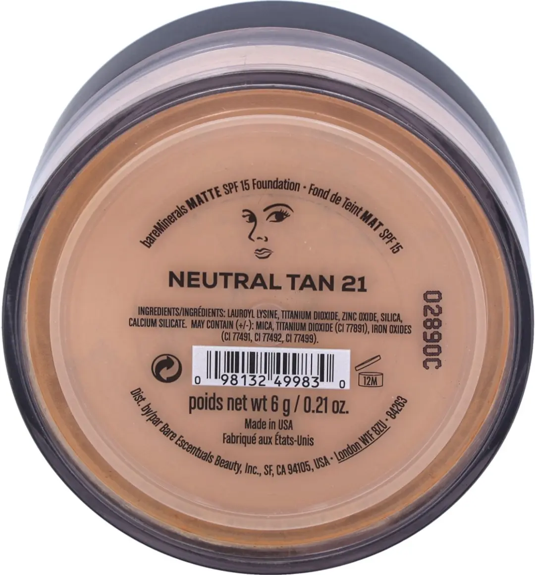 Bareminerals Matte Foundation SPF 15 - 21 Neutral Tan - afbeelding 6 van 6